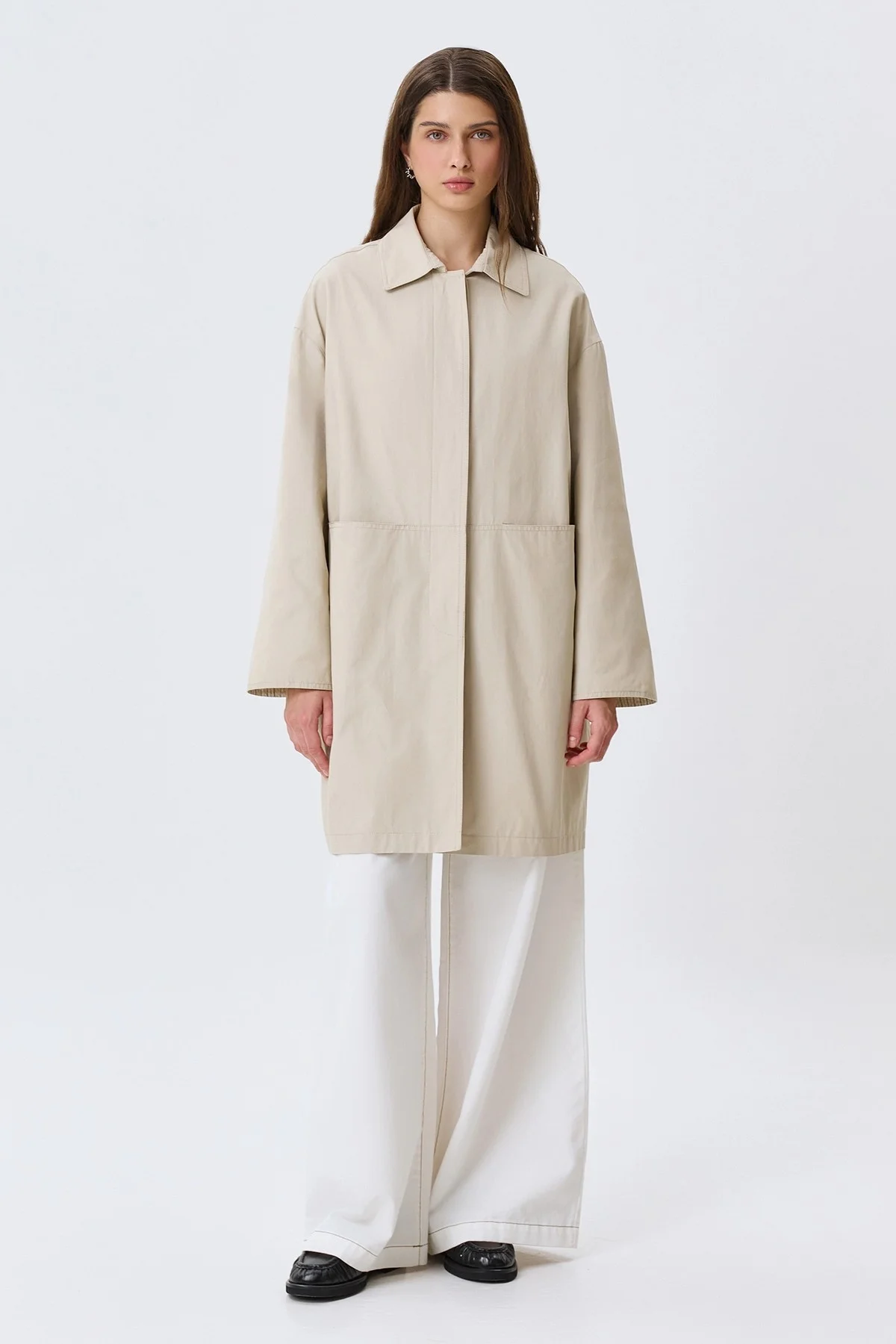 Свободный плащ из хлопка, 42