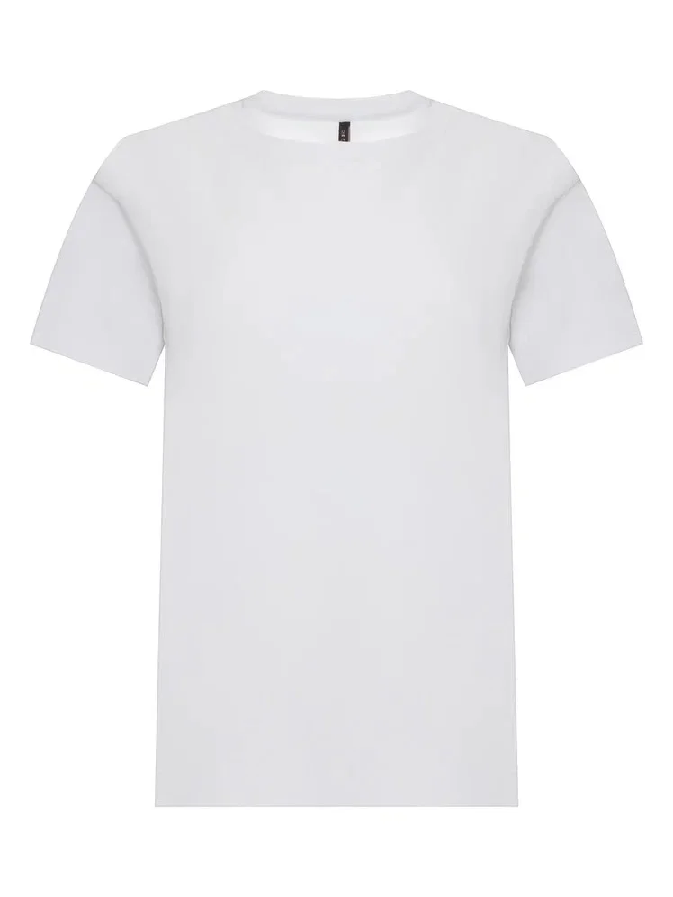 Базовая белая футболка из эластичного хлопка, 46