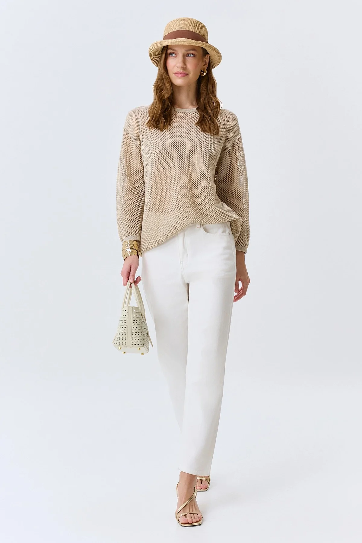 Ажурный вязаный джемпер, 36