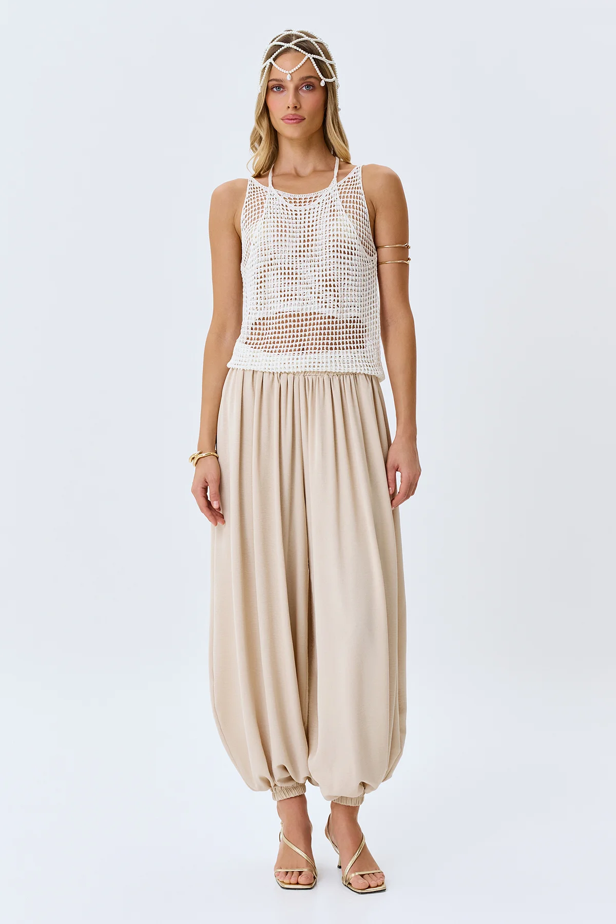 Хлопковые брюки-шаровары, 46