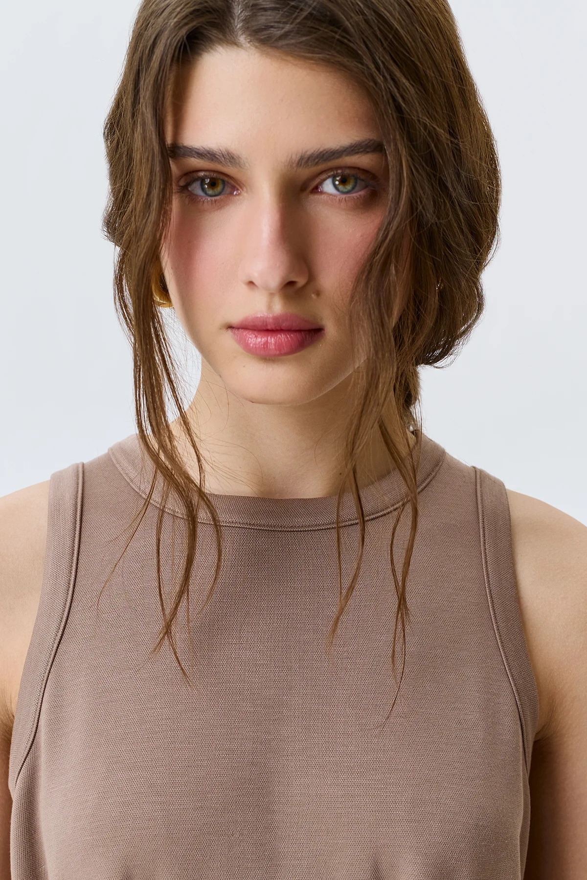 Трикотажное платье-макси с поясом, 42