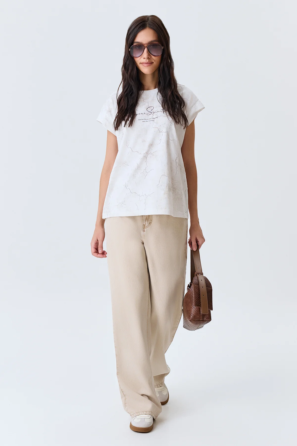 Футболка с мраморным принтом, 52