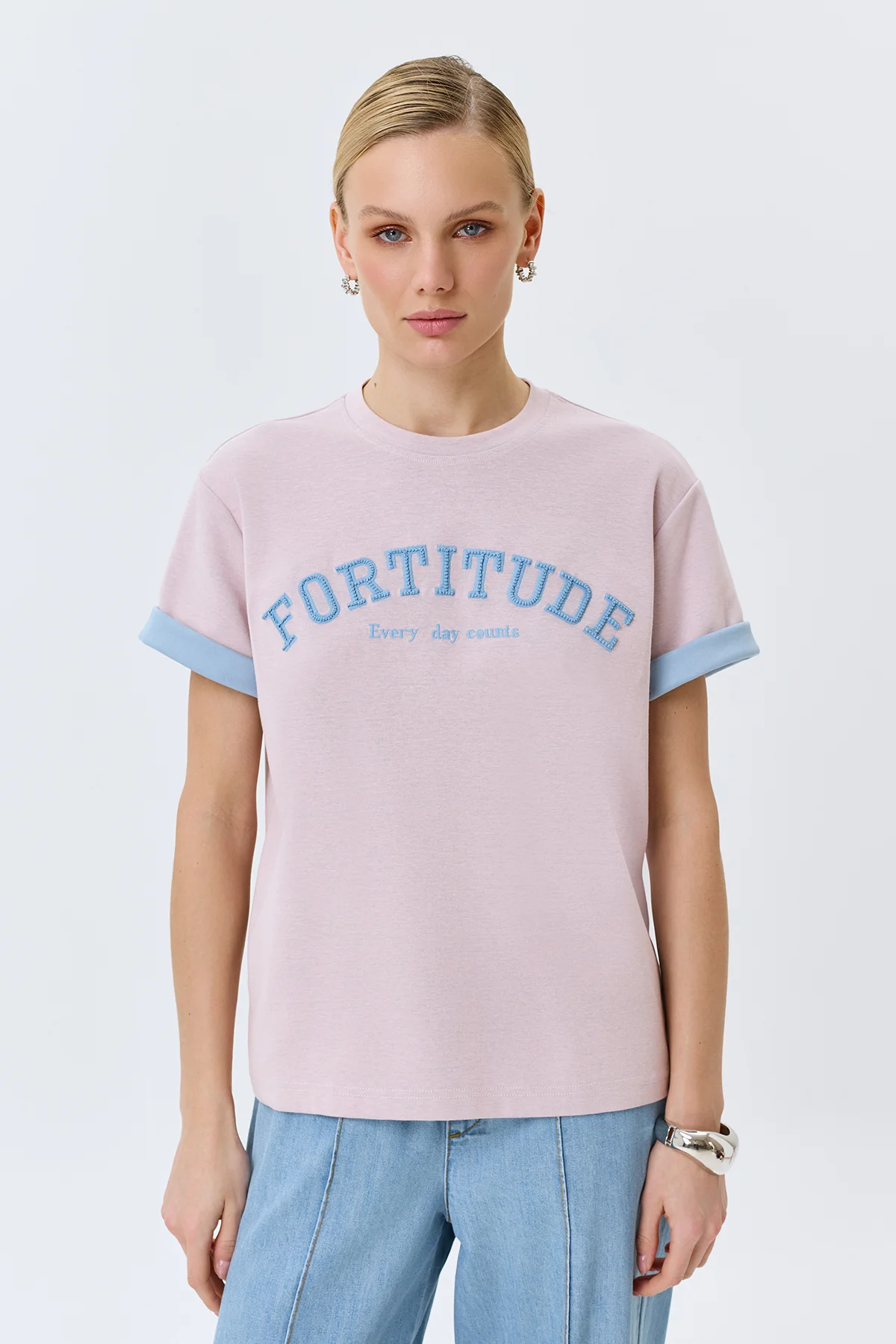 Прямая футболка в стиле "College", 50