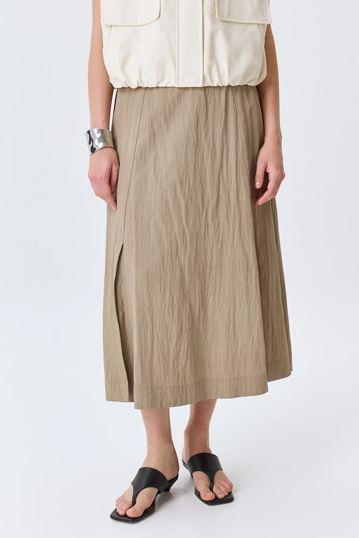 Свободная юбка из фактурной вискозы, 42