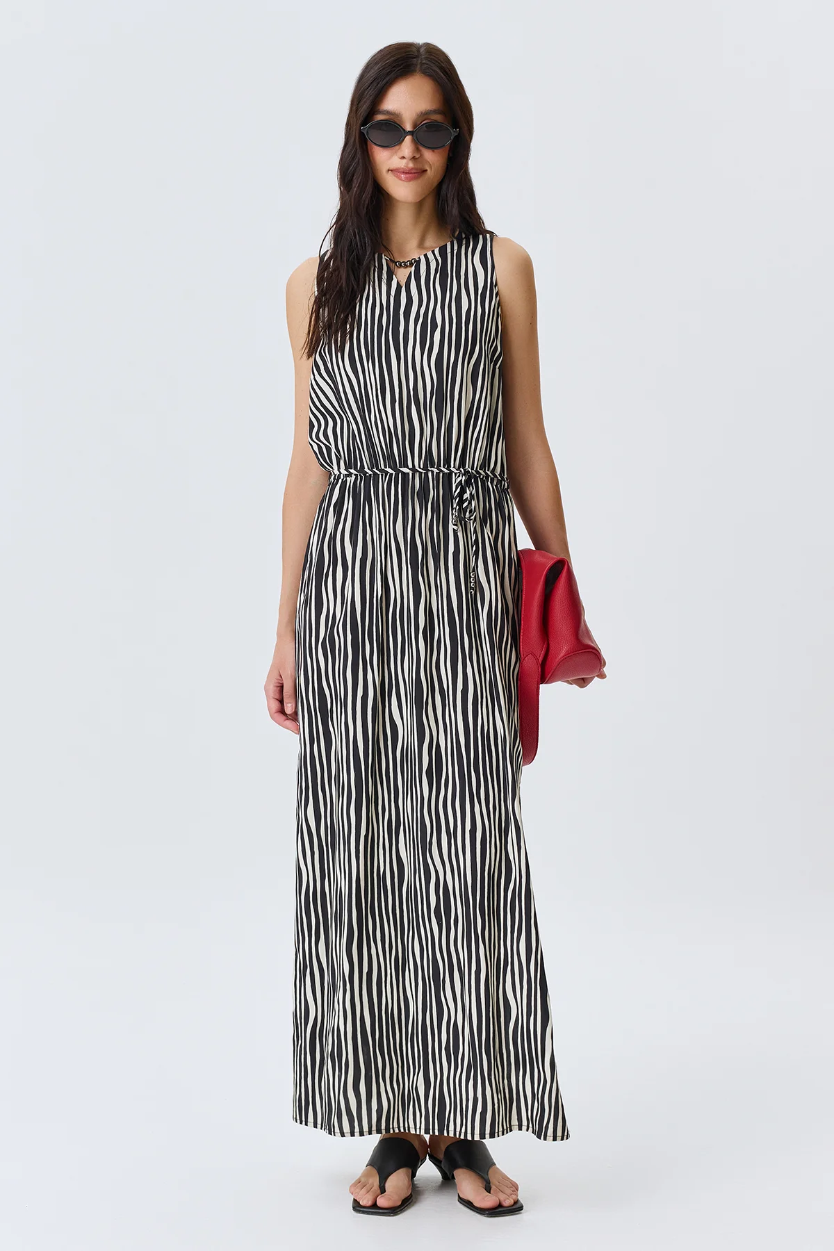 Платье-макси с монохромным принтом, 52