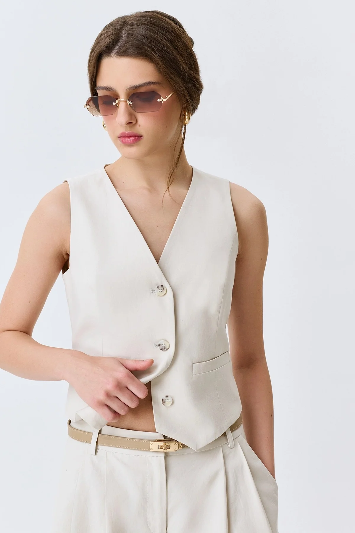 Тонкий ремень с поворотным замком, One