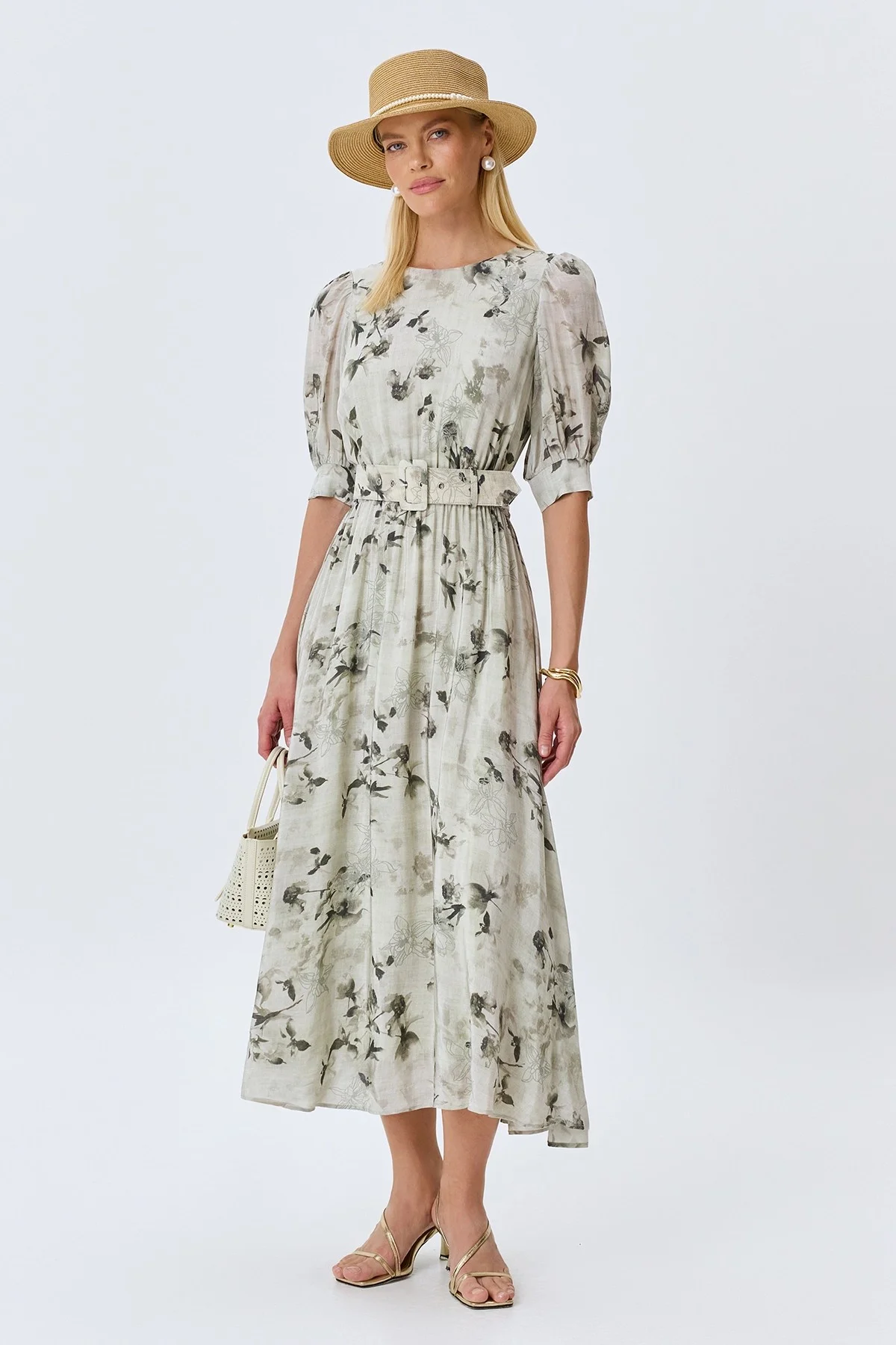 Платье с флоральным принтом, 44