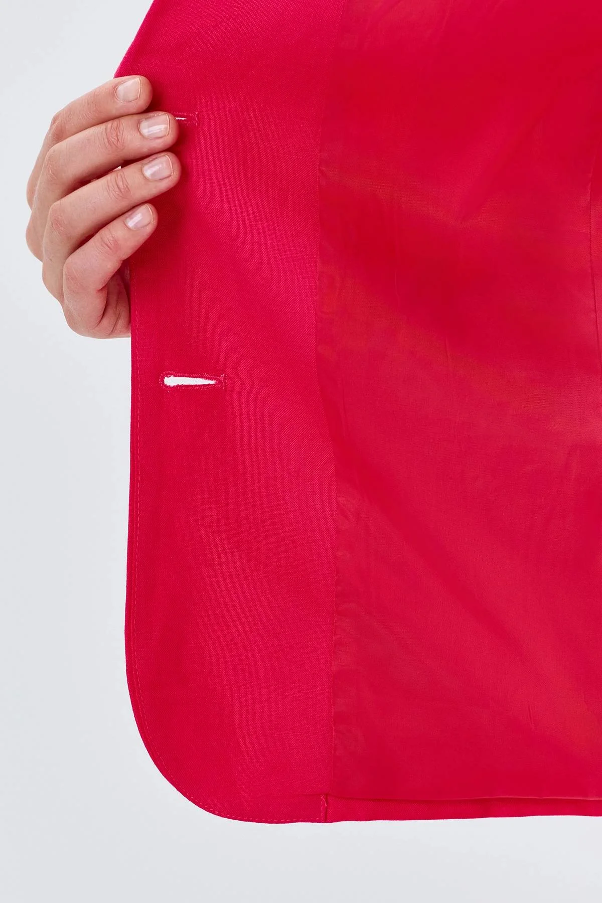 Льняной однобортный жакет, 44