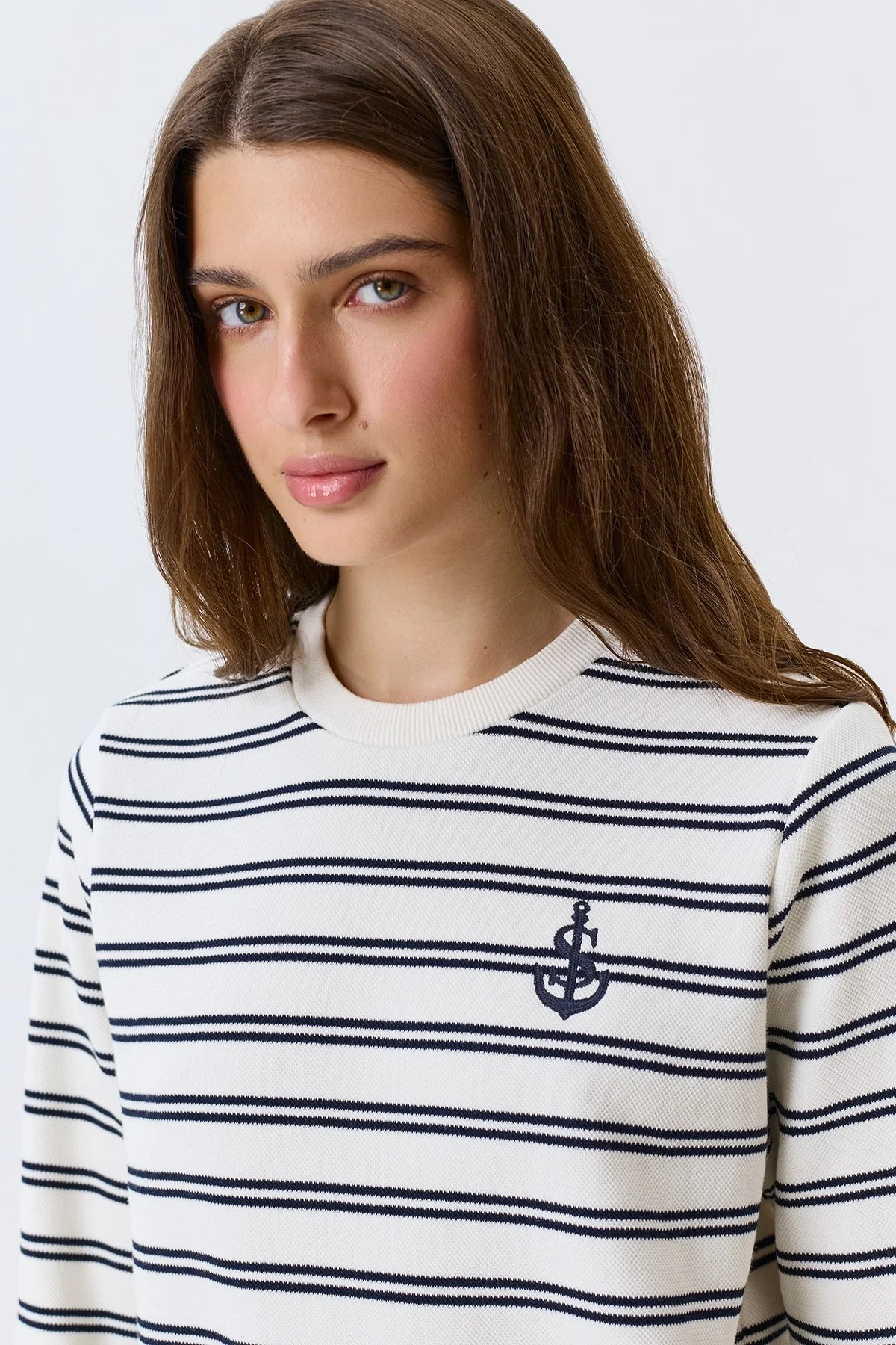 Свободный джемпер в морском стиле, 42