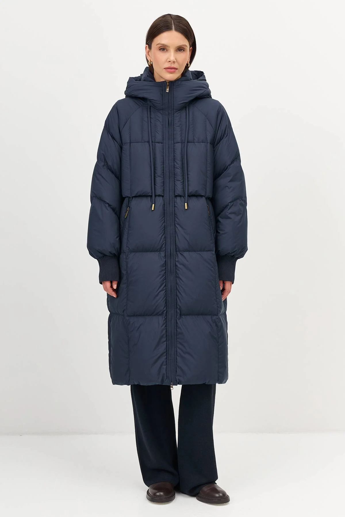 Лимитированная серия теплый пуховик с капюшоном с палантином, 42