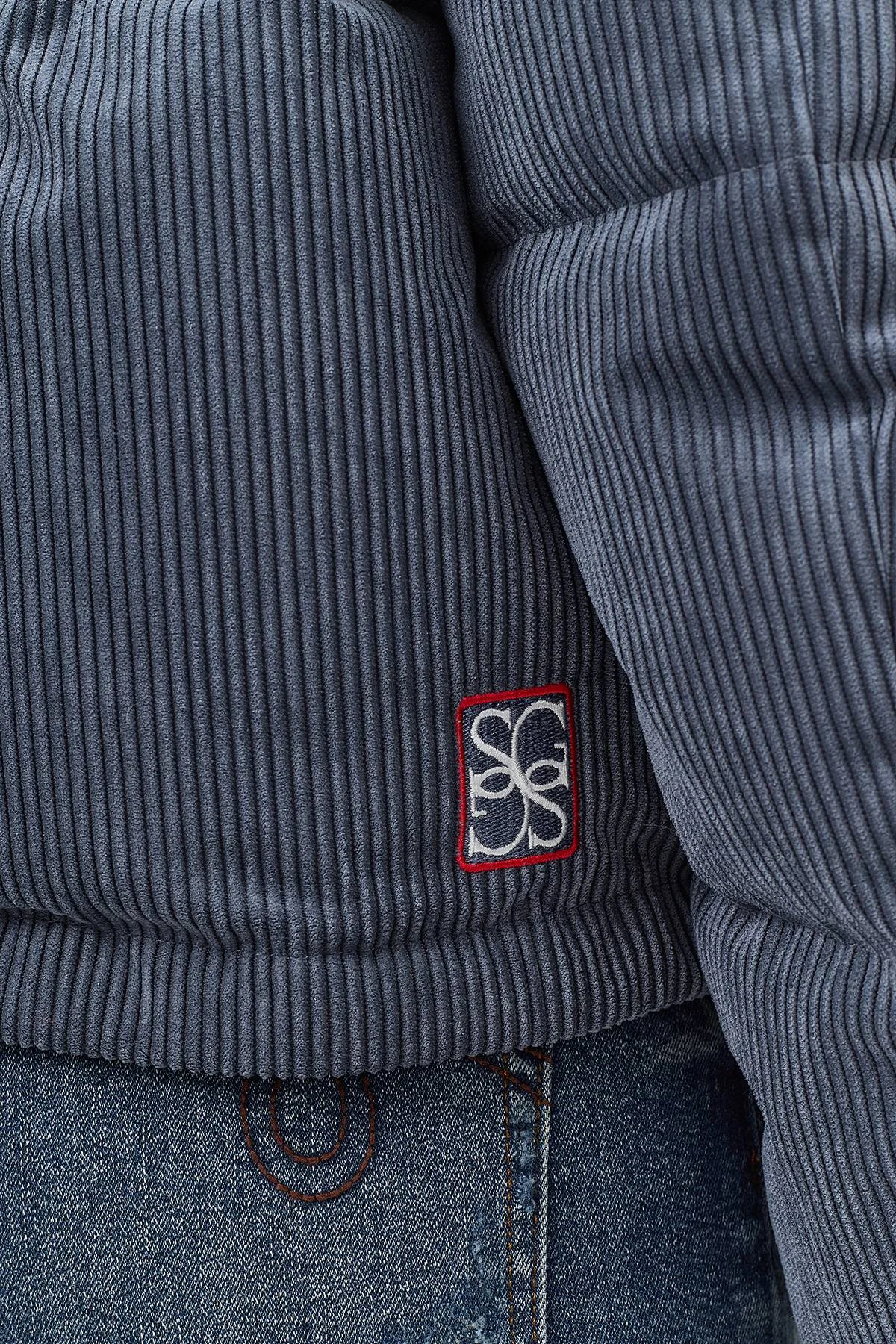 Лимитированная серия Укороченная вельветовая курткас палантином, 42