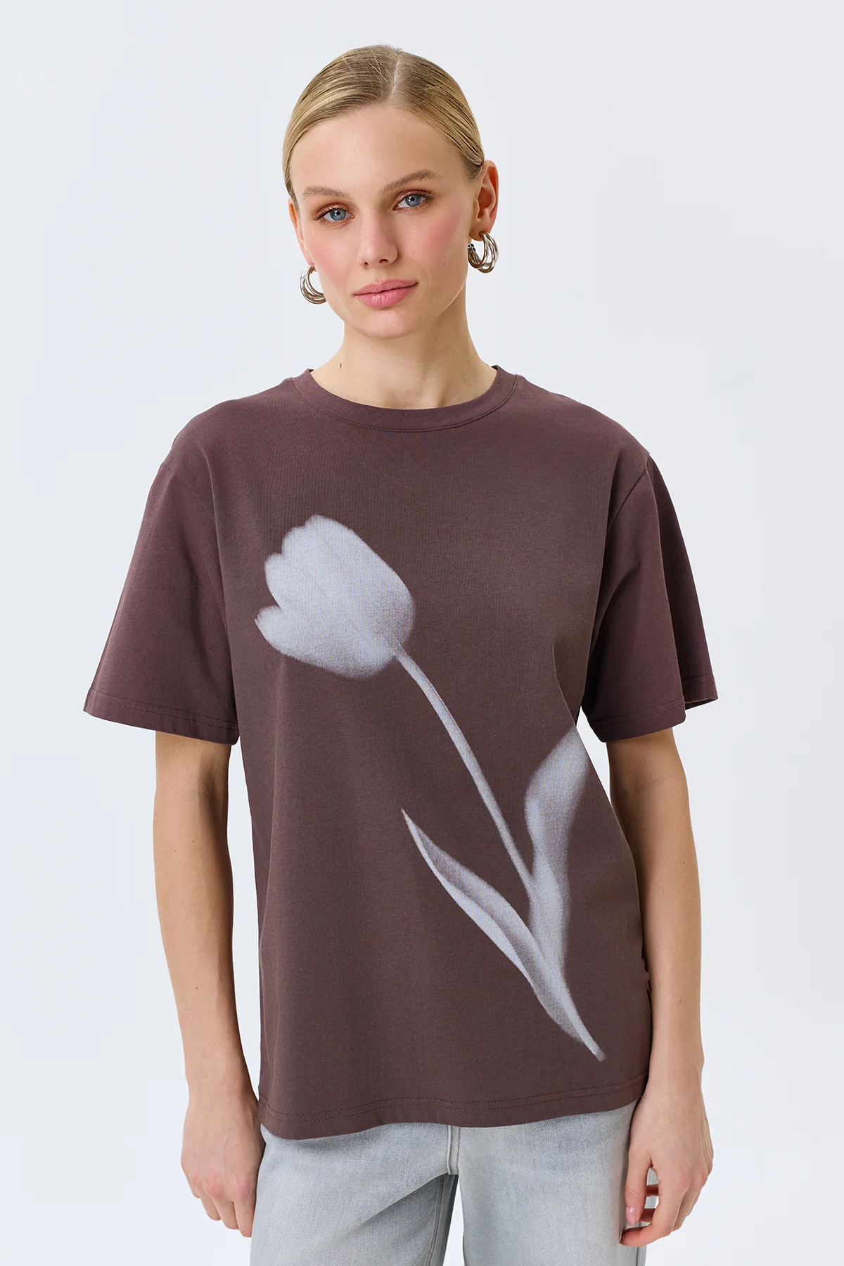 Футболка с акварельным принтом, 42