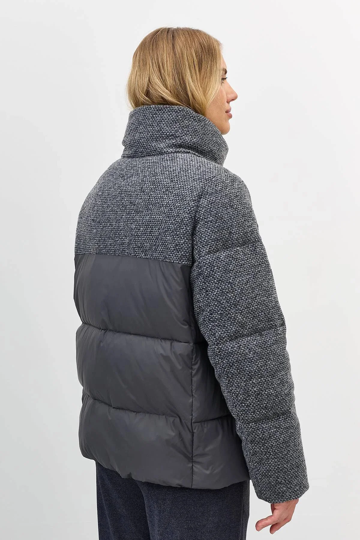 Минималистичная комбинированная куртка, 48