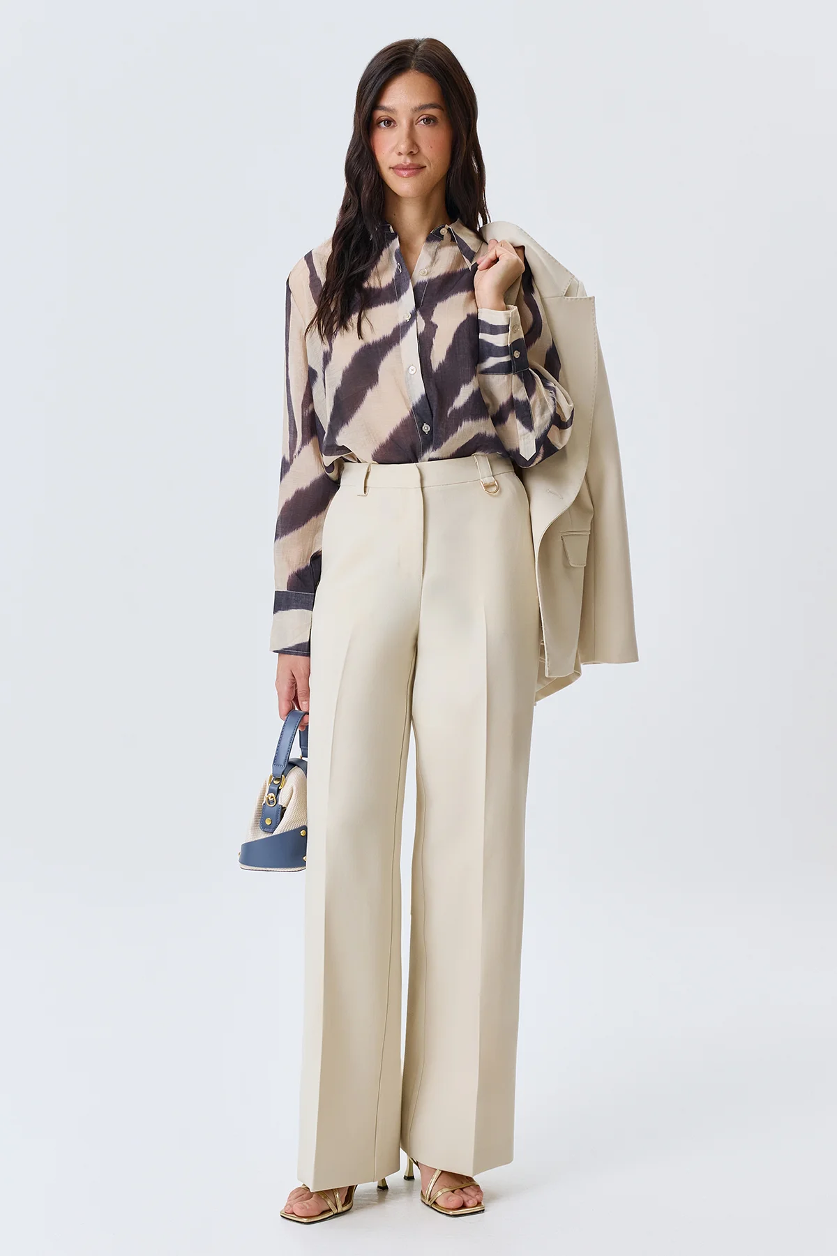 Блузка из тенселя с принтом, 44