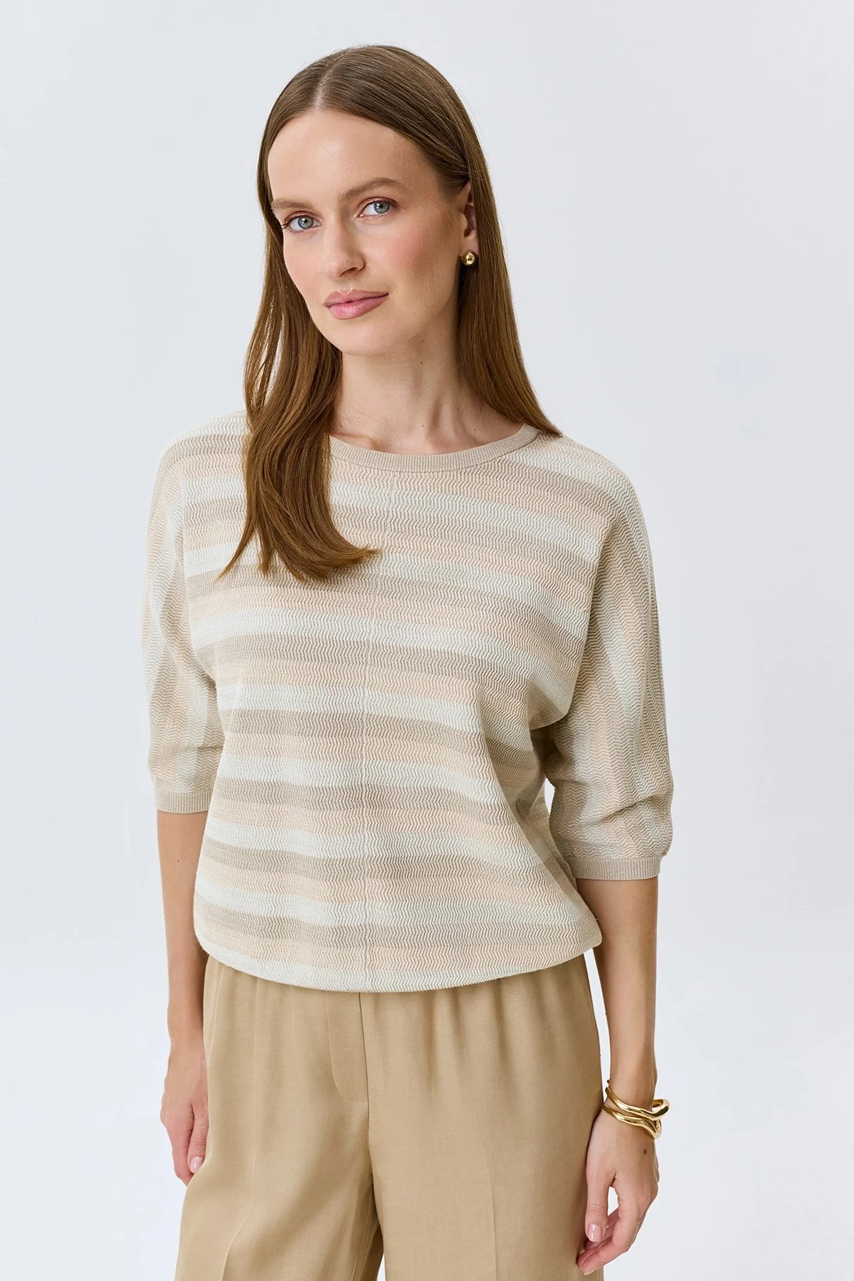 Вязаный джемпер в полоску, 44