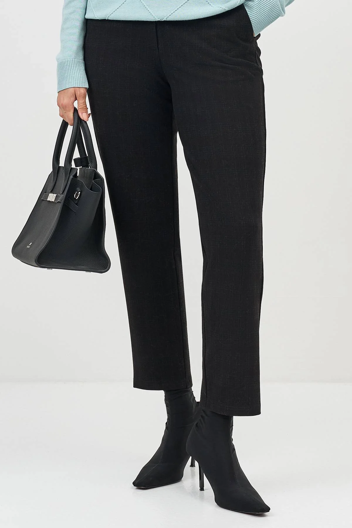 Лимитированная серия базовые утепленные брюки в клетку и ремень, 46