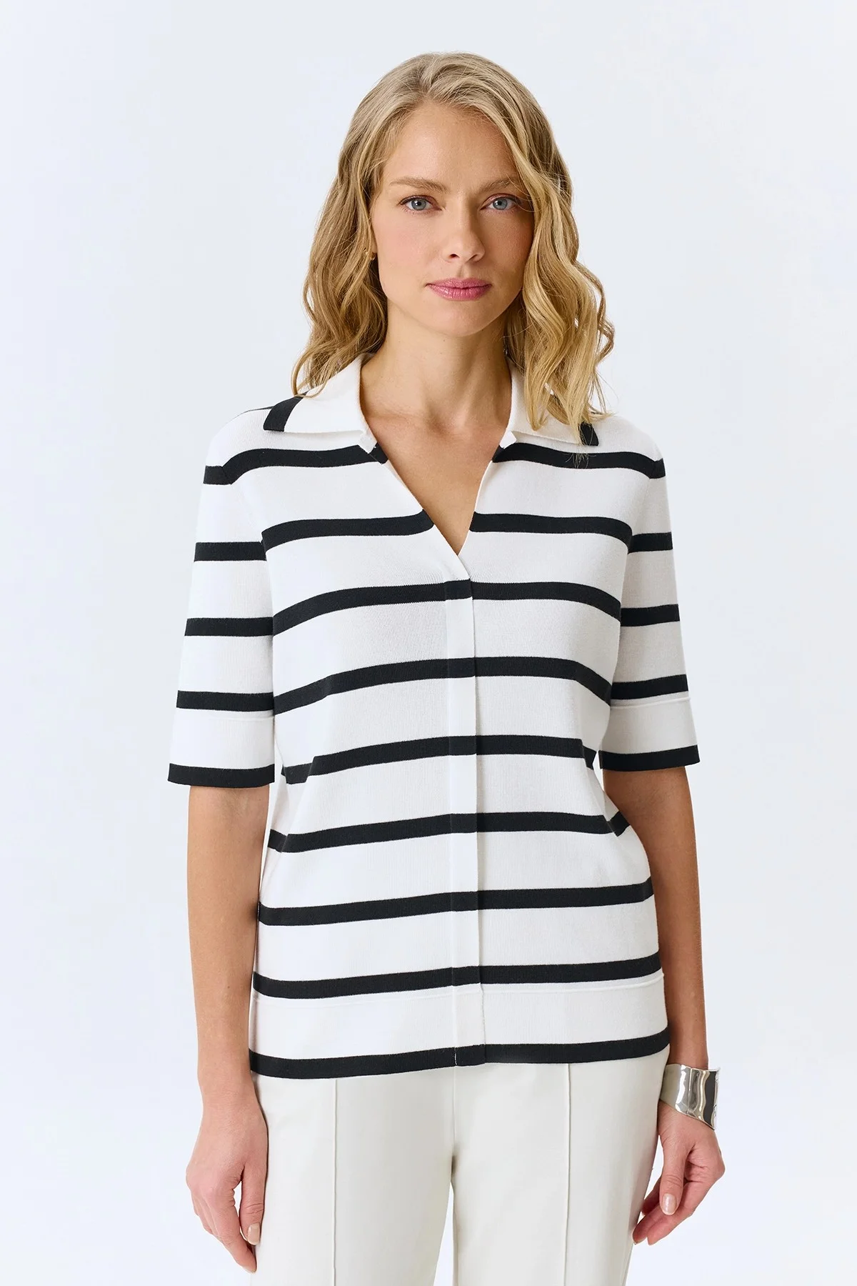 Джемпер поло в полоску, 36