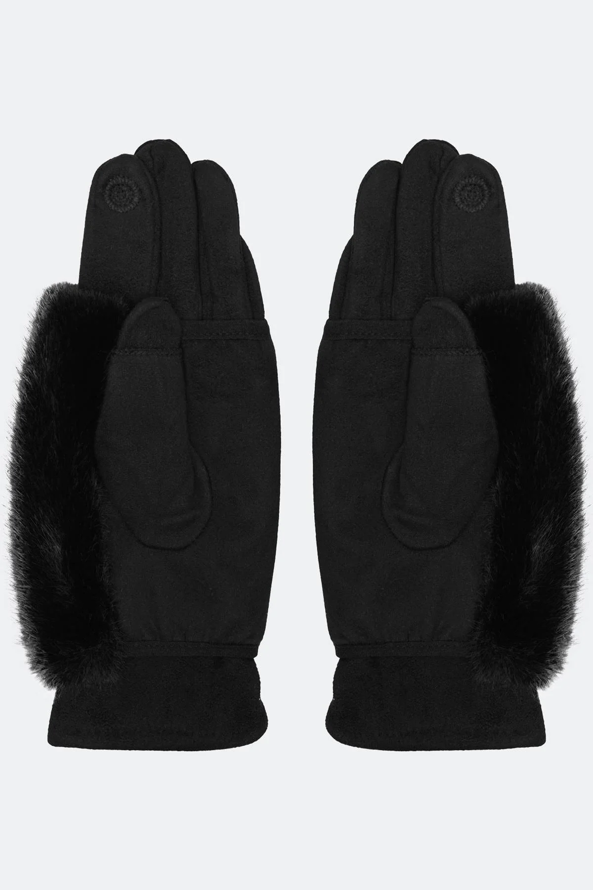 Черные теплые сенсорные перчатки  с митенками, One