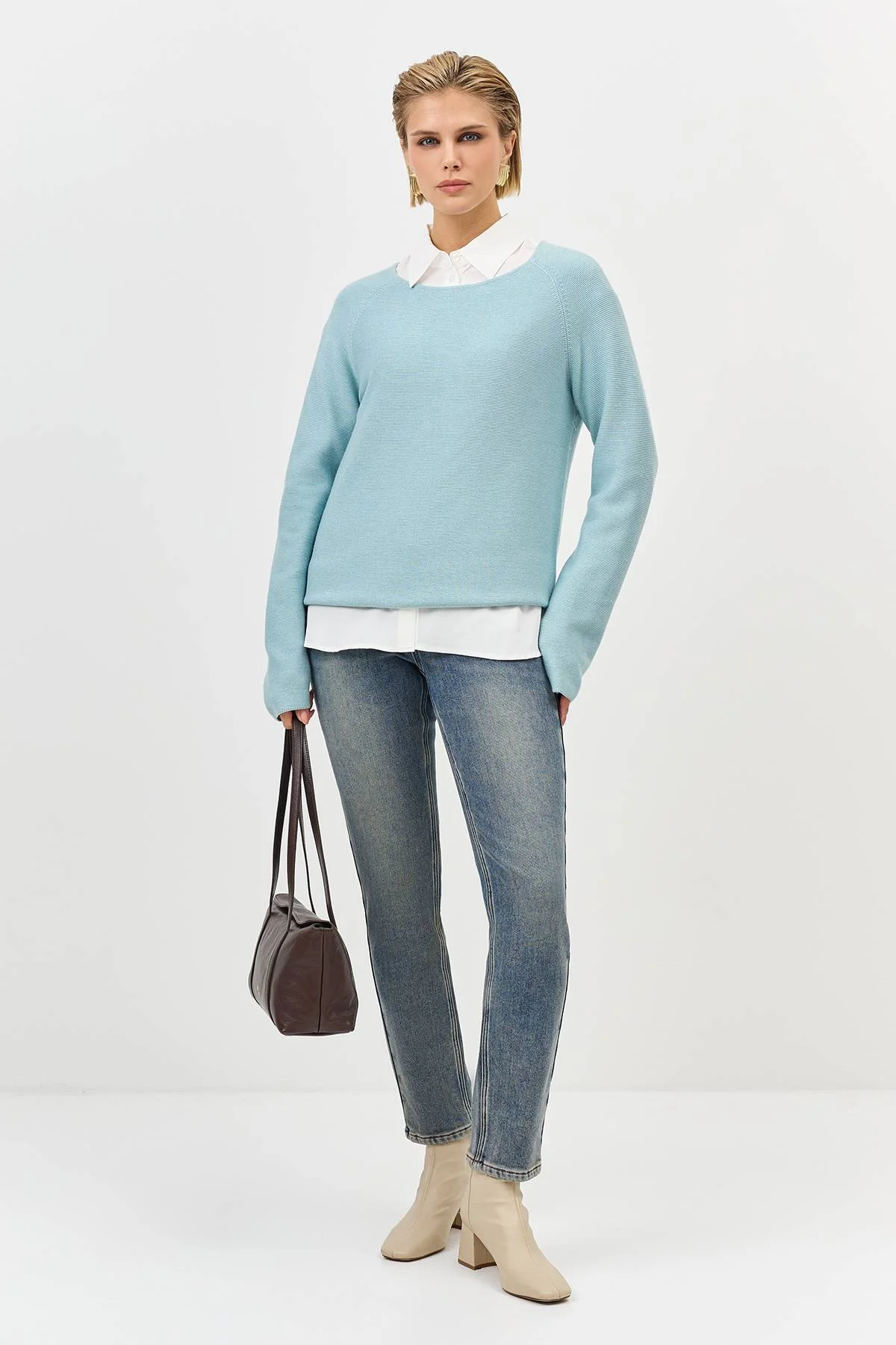 Лимитированная серия яркий джемпер с вырезом лодочка и ремень, 44