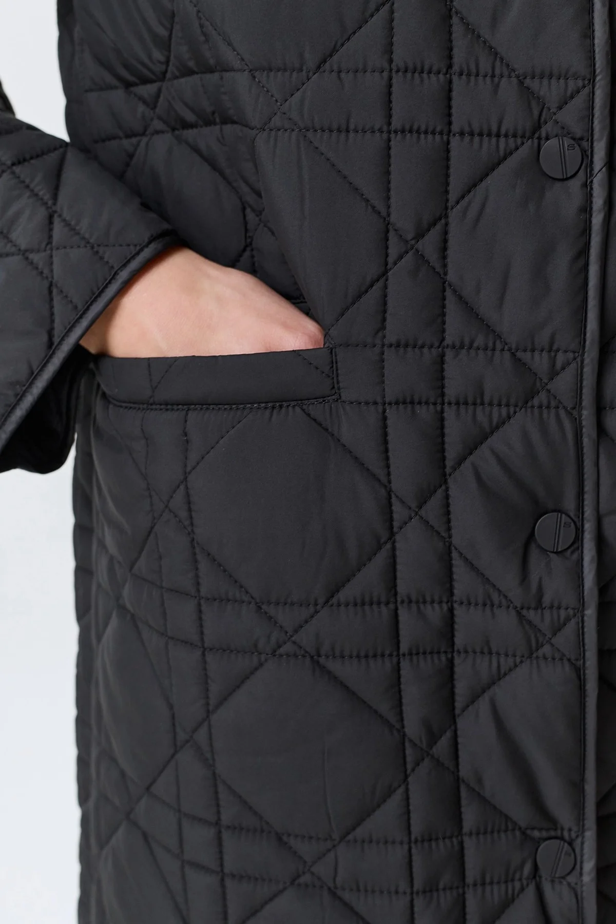 Укороченное стеганое пальто c фактурной стежкой, 48