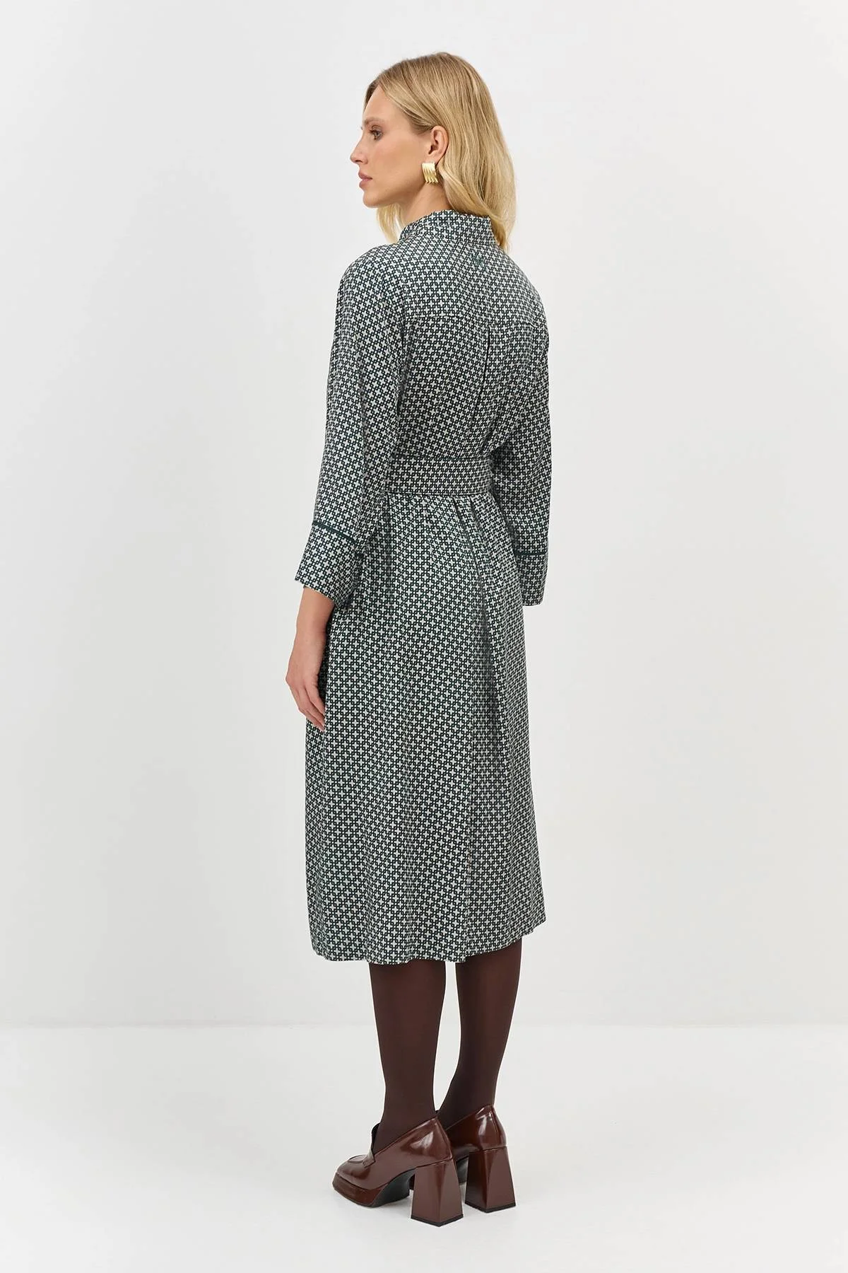 Лимитрированная серия платье рубашка с  принтом и ремень, 34