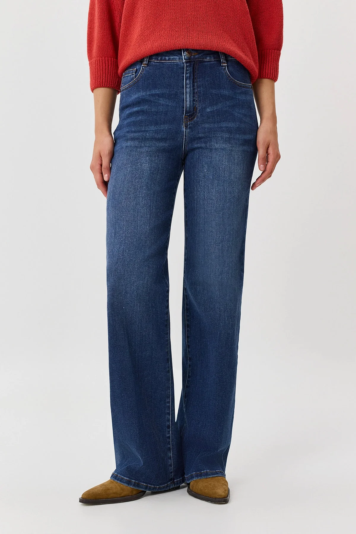 Джинсы Straight fit с заутюженными стрелками, 52
