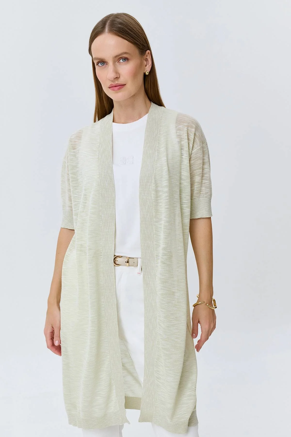 Длинный ажурный кардиган, 36