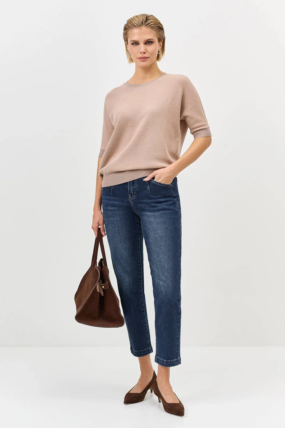 Тонкий джемпер с ангорой, 40