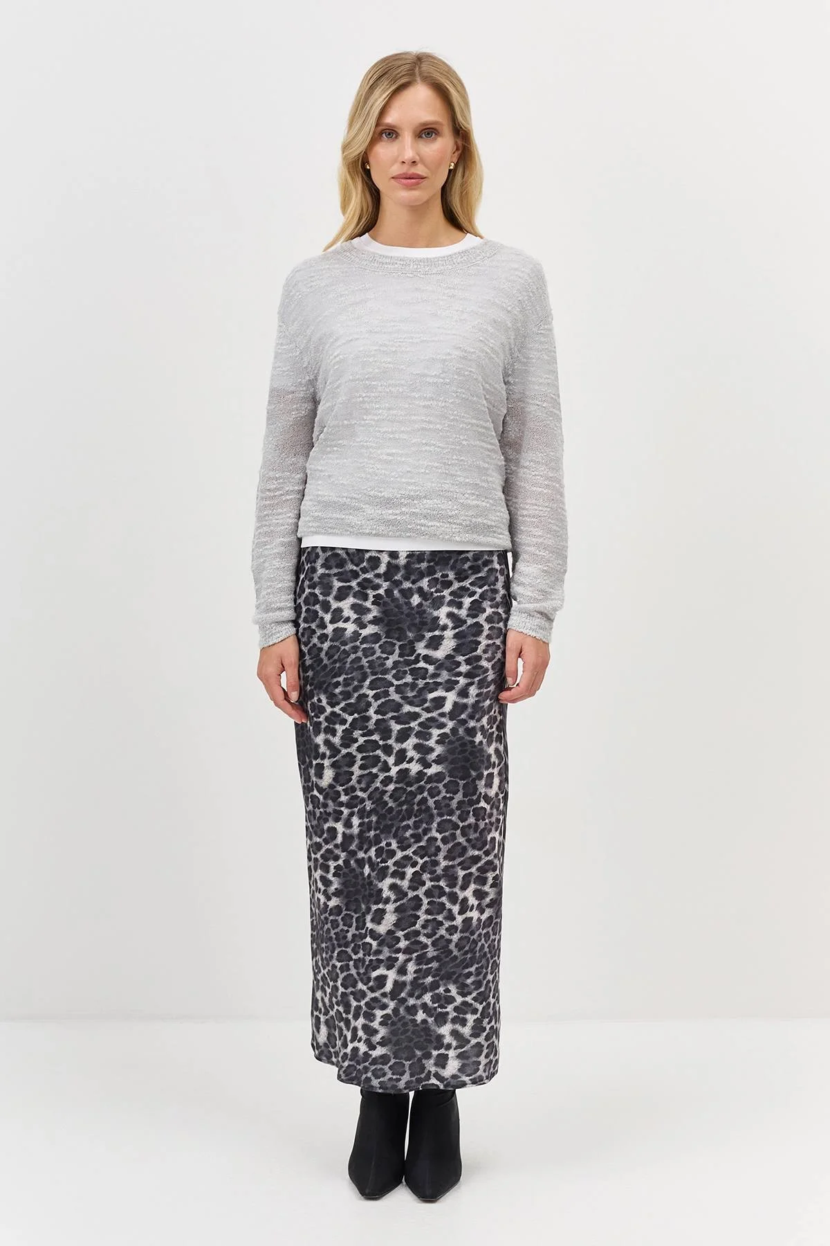 Юбка с анималистичным принтом, 44