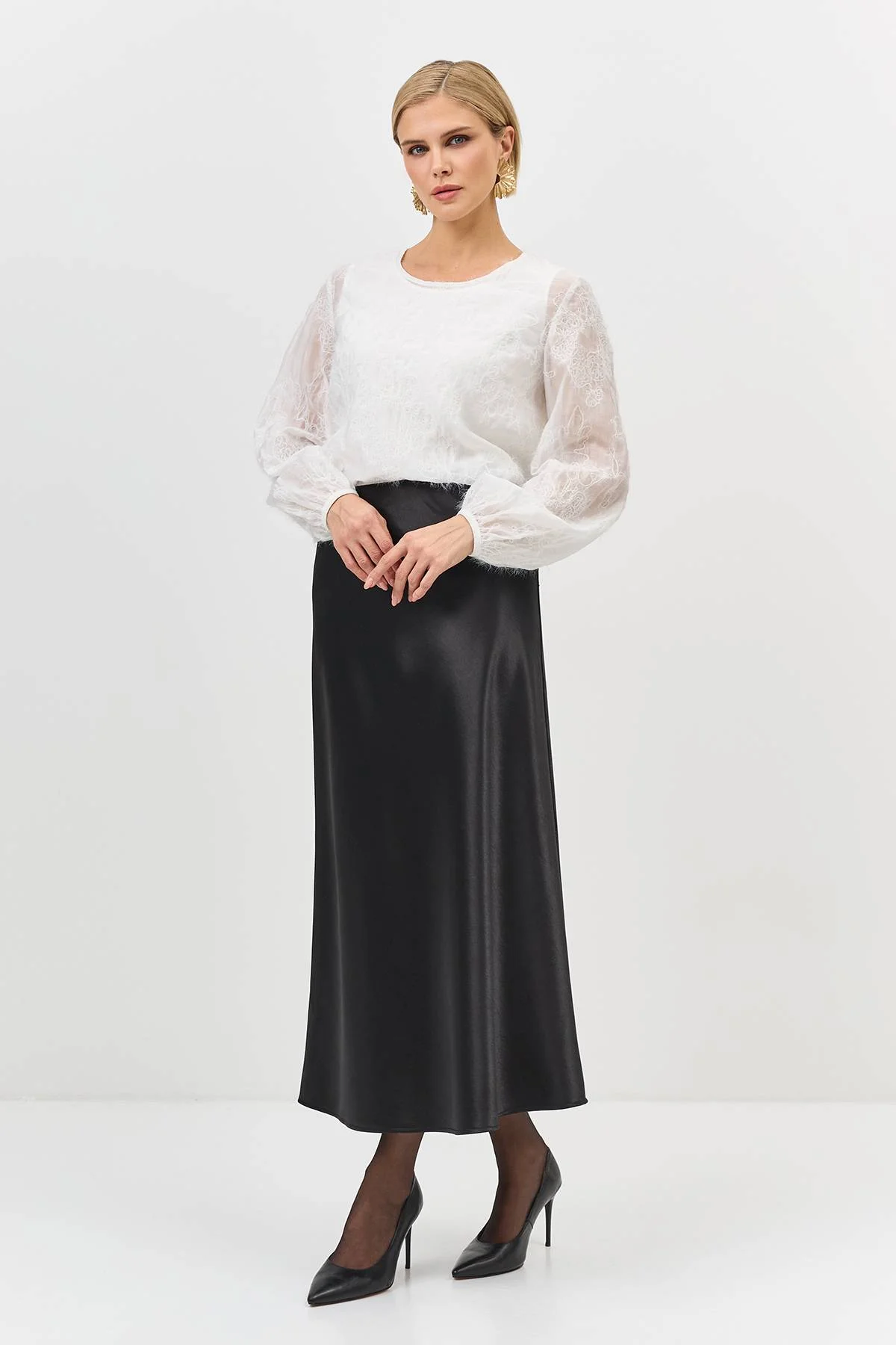 Лимитированная серия юбка из утепленного сатина и ремень, 36