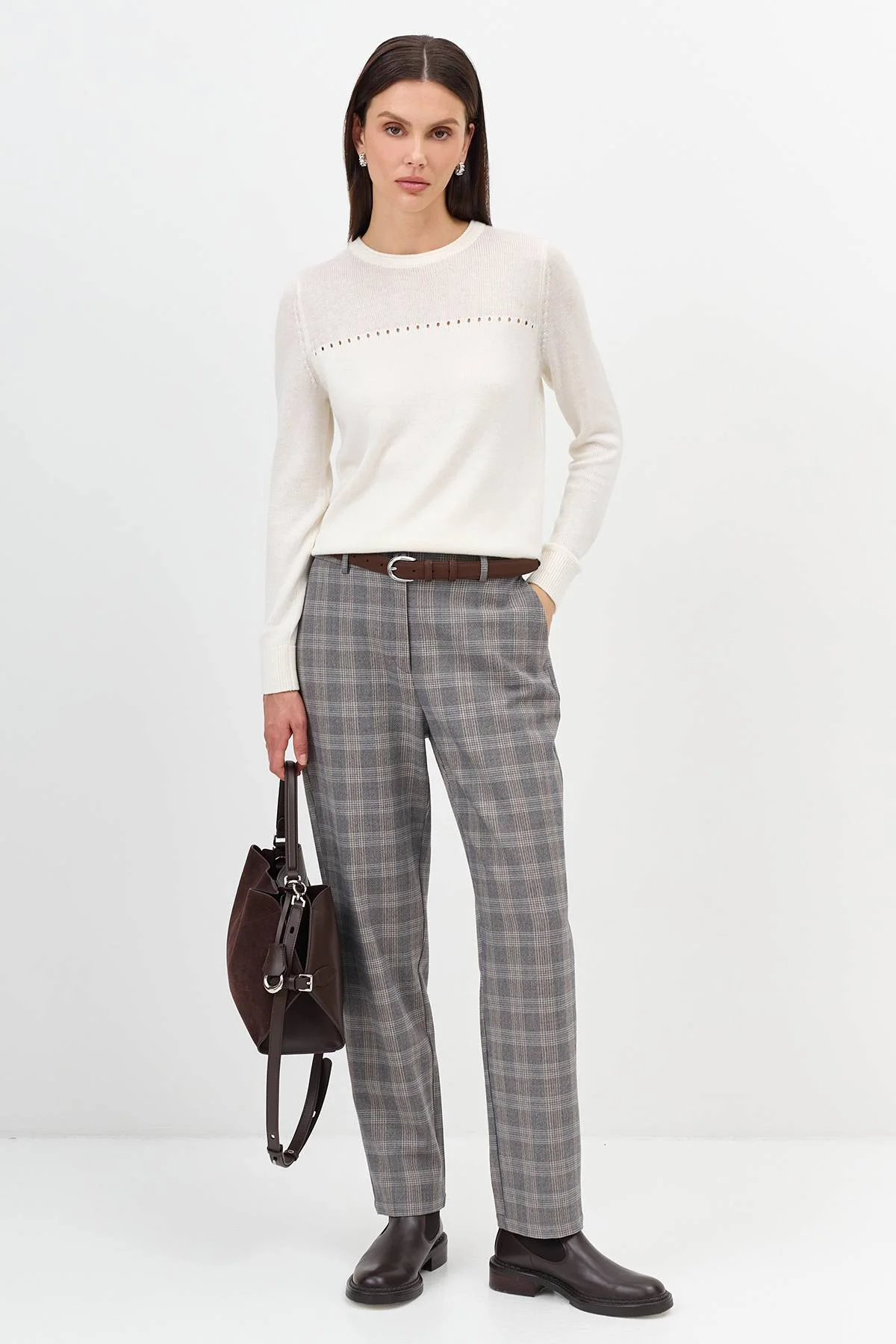 Лимитированная серия брюки в сером цвете с ремнем, 44