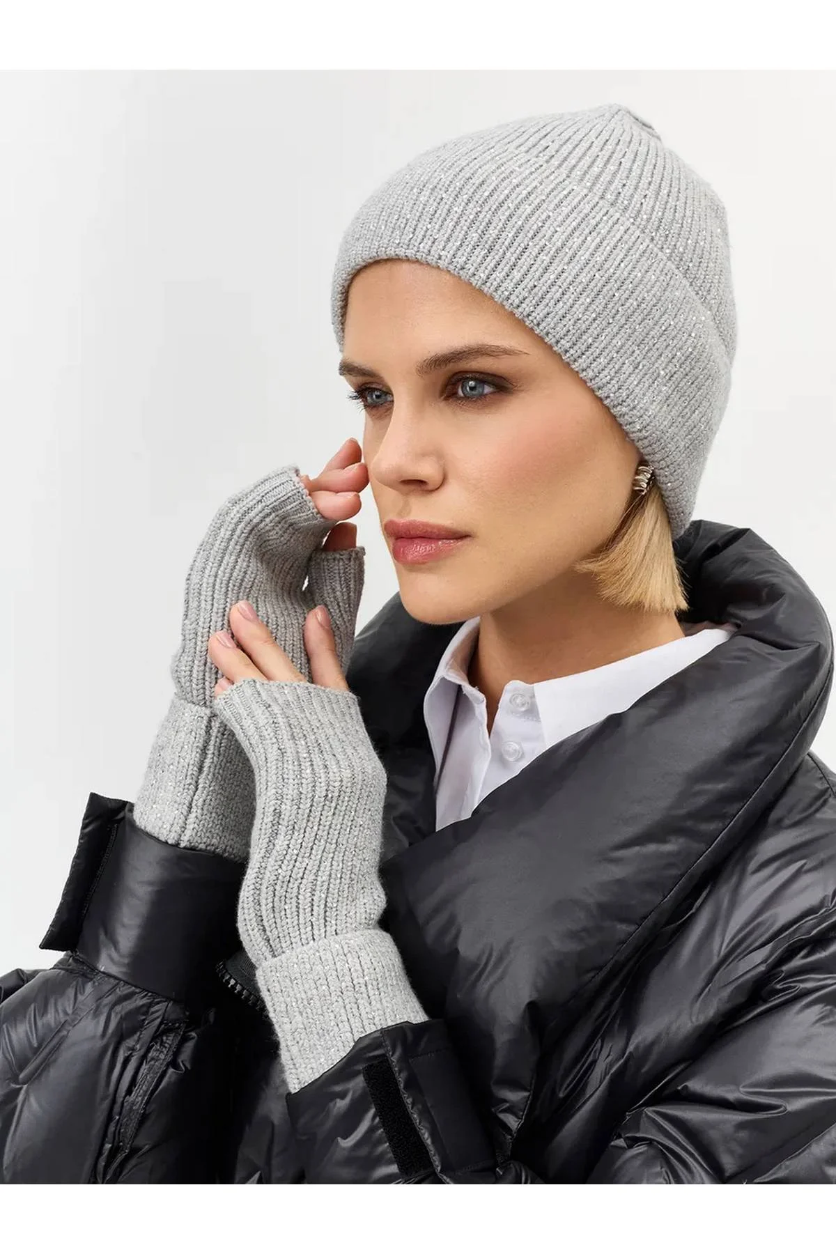 Митенки вязаные теплые зимние, One