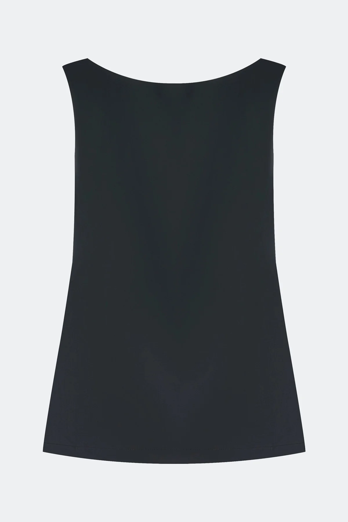 Черный свободный сатиновый топ, 46