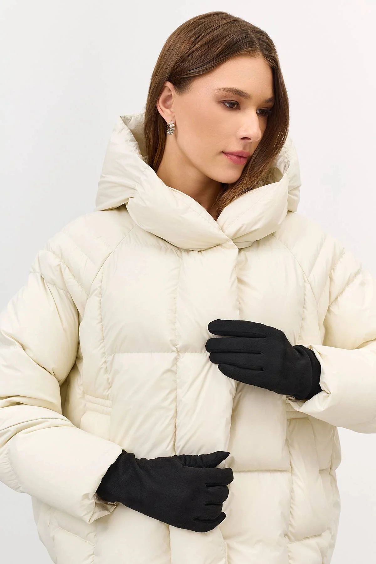 Черные теплые сенсорные перчатки  с митенками, One