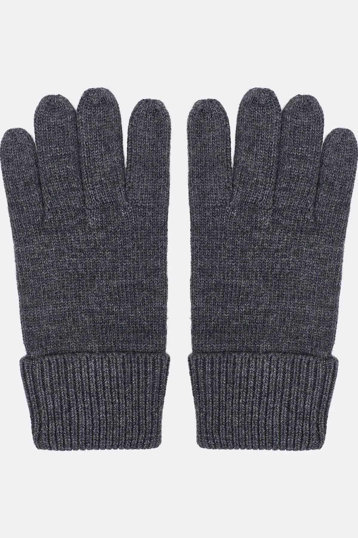 Серые вязаные перчатки с шерстью, One
