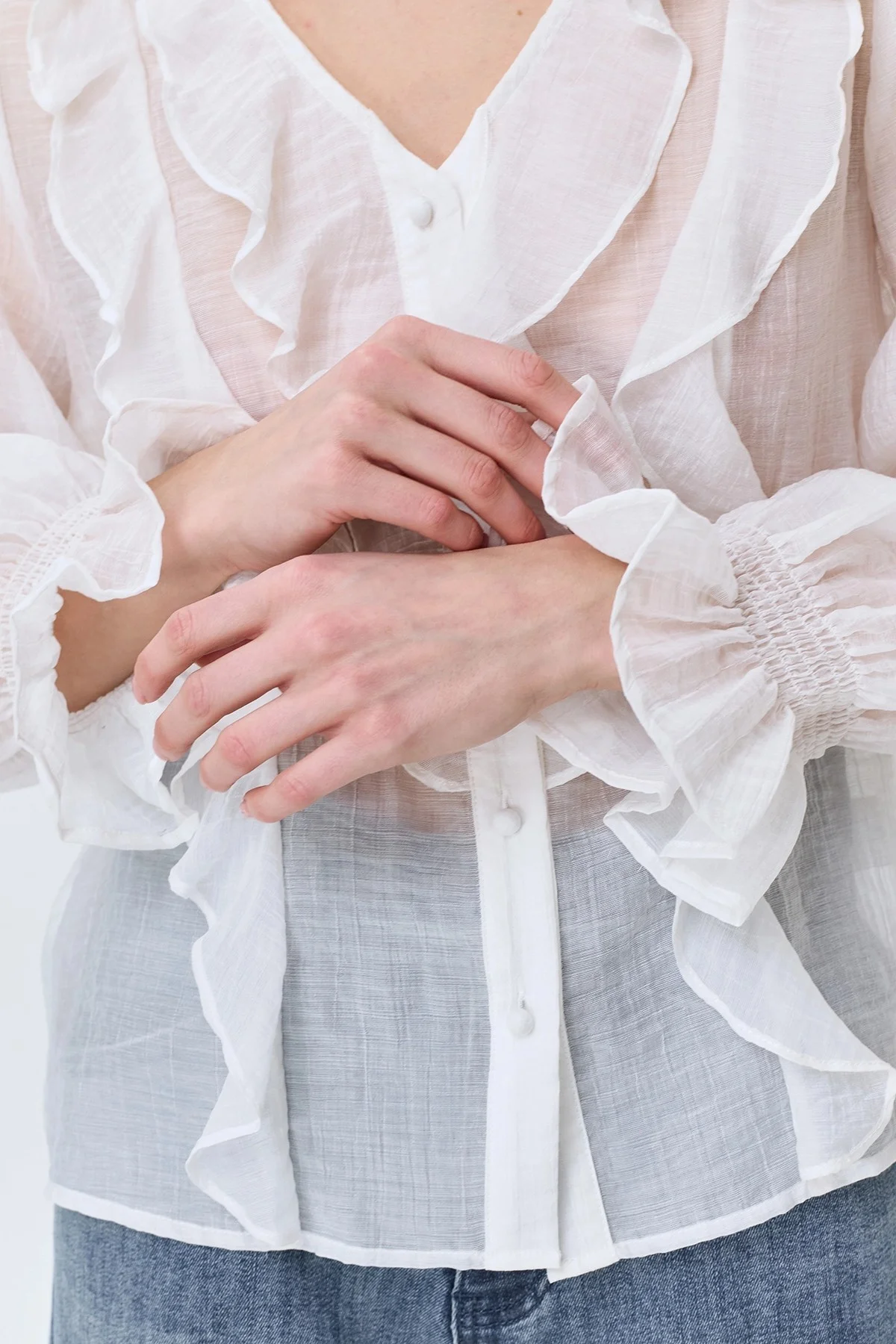 Романтичная блузка с воланами, 44