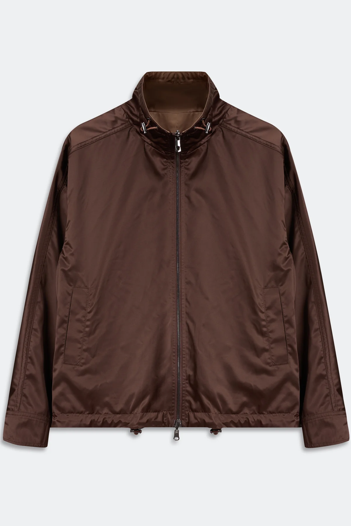 Темная двусторонняя сатиновая ветровка, 42