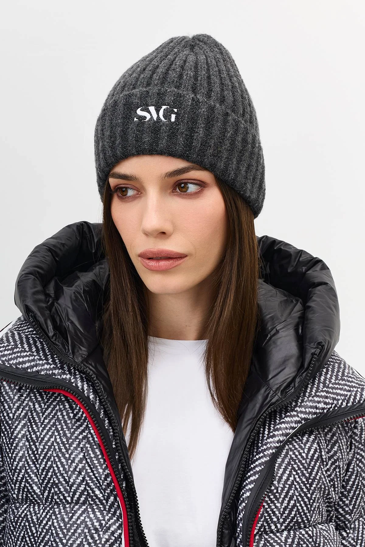 Лимитированная серия комбинированная куртка с принтом и палантин, 52