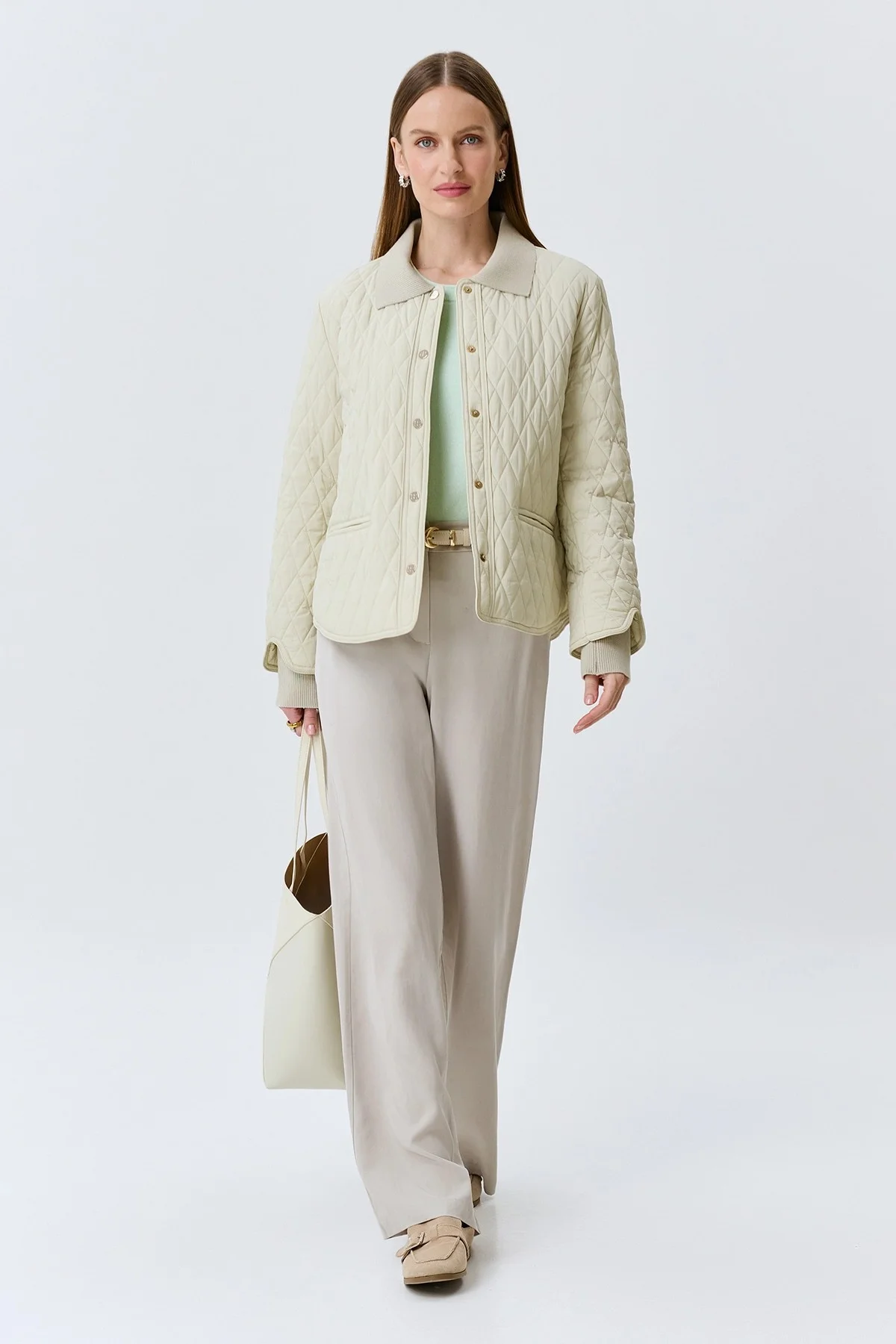 Куртка с мелкой ромбовидной стежкой, 44