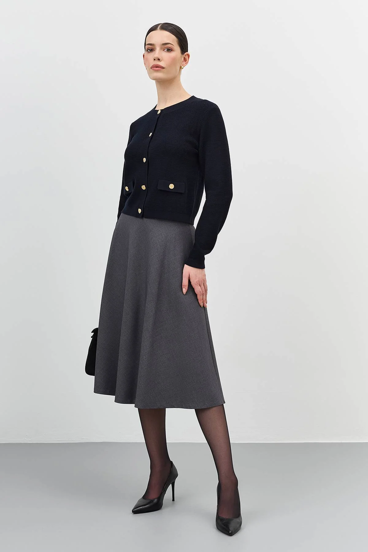 Лимитированная серия юбка миди А-силуэта и ремень, 48