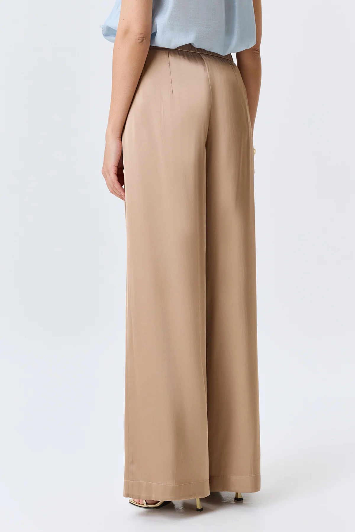 Сатиновые брюки палаццо, 44