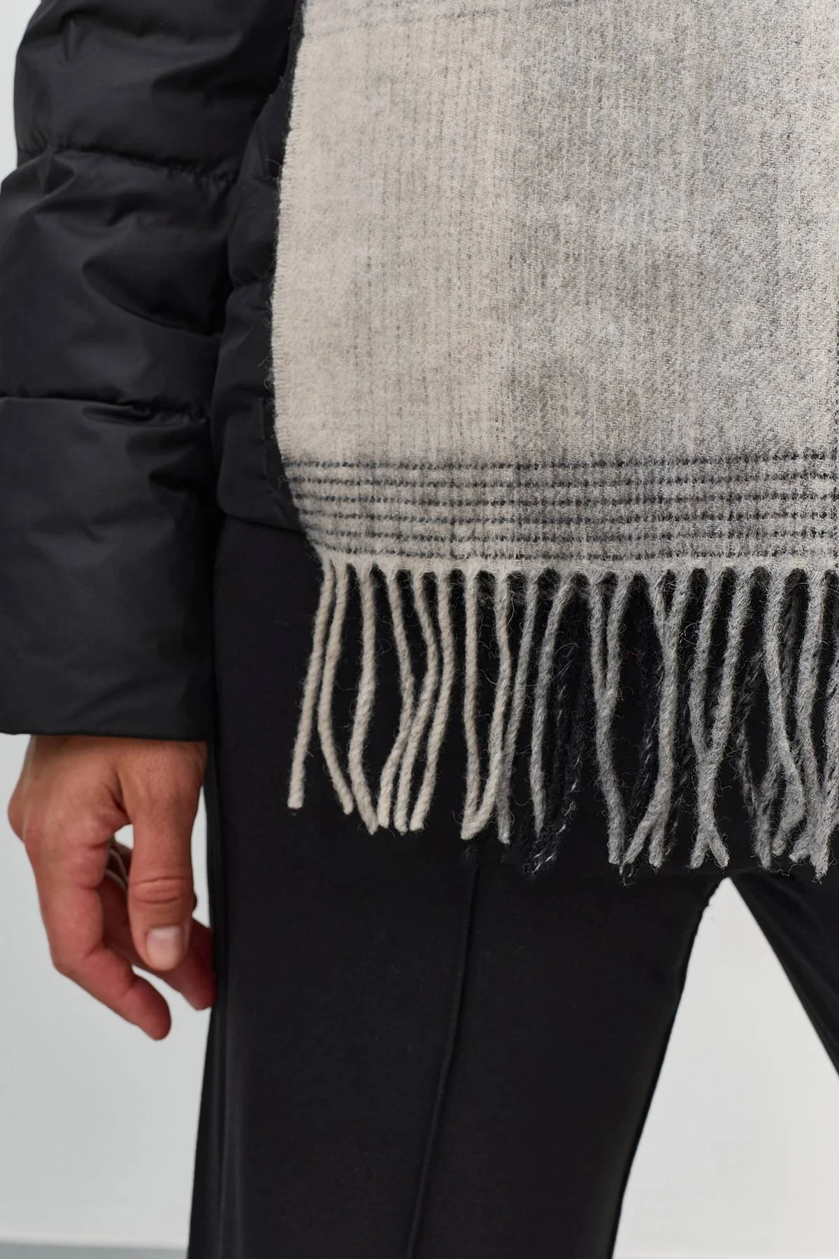 Шарф из 100% шерсти с клетчатым принтом, One