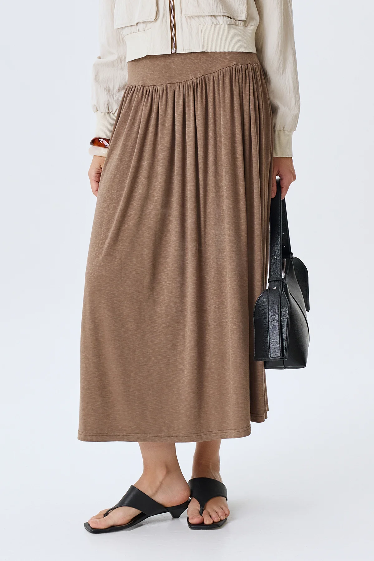 Свободная юбка в мягкую складку, 46
