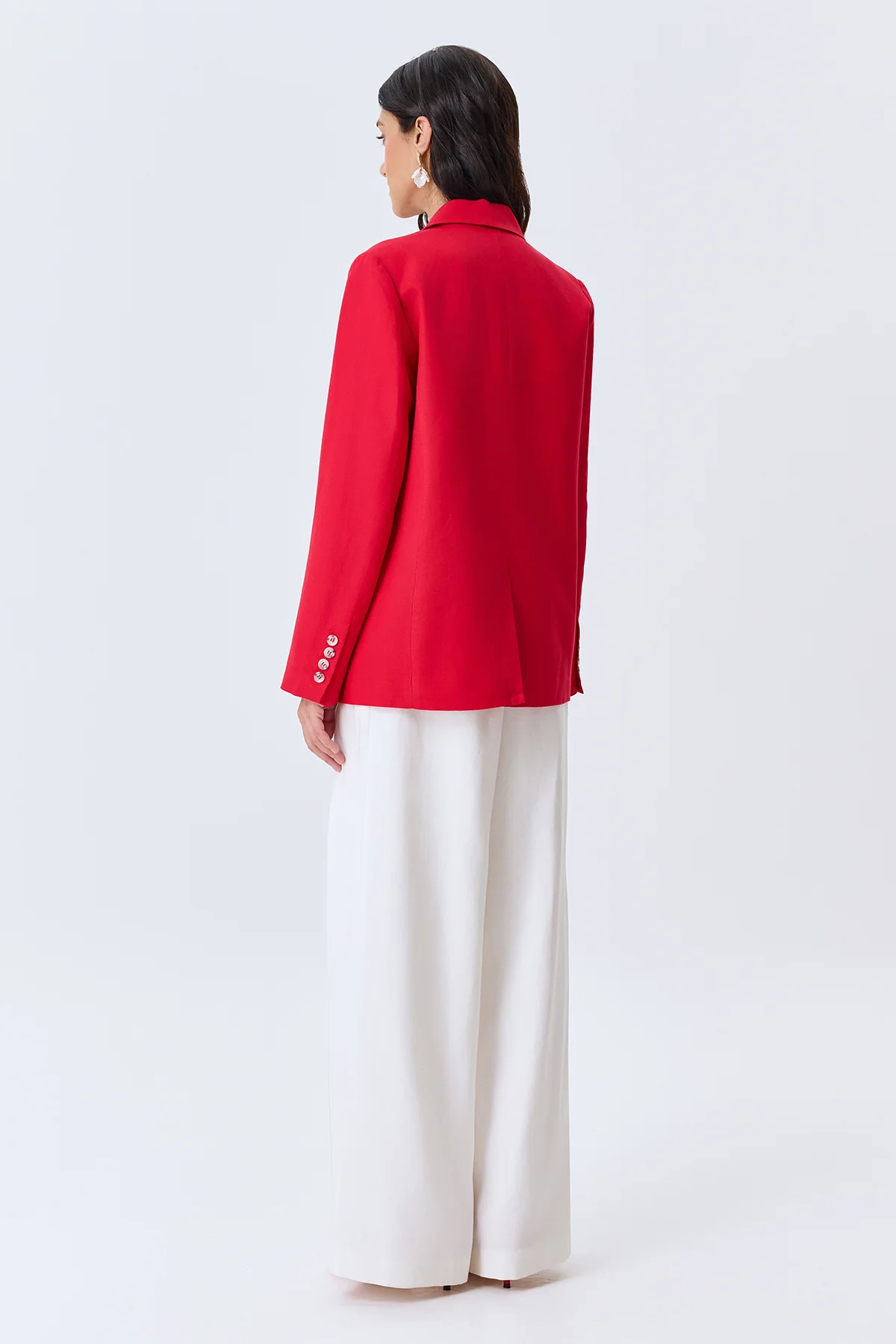 Льняной однобортный жакет, 50