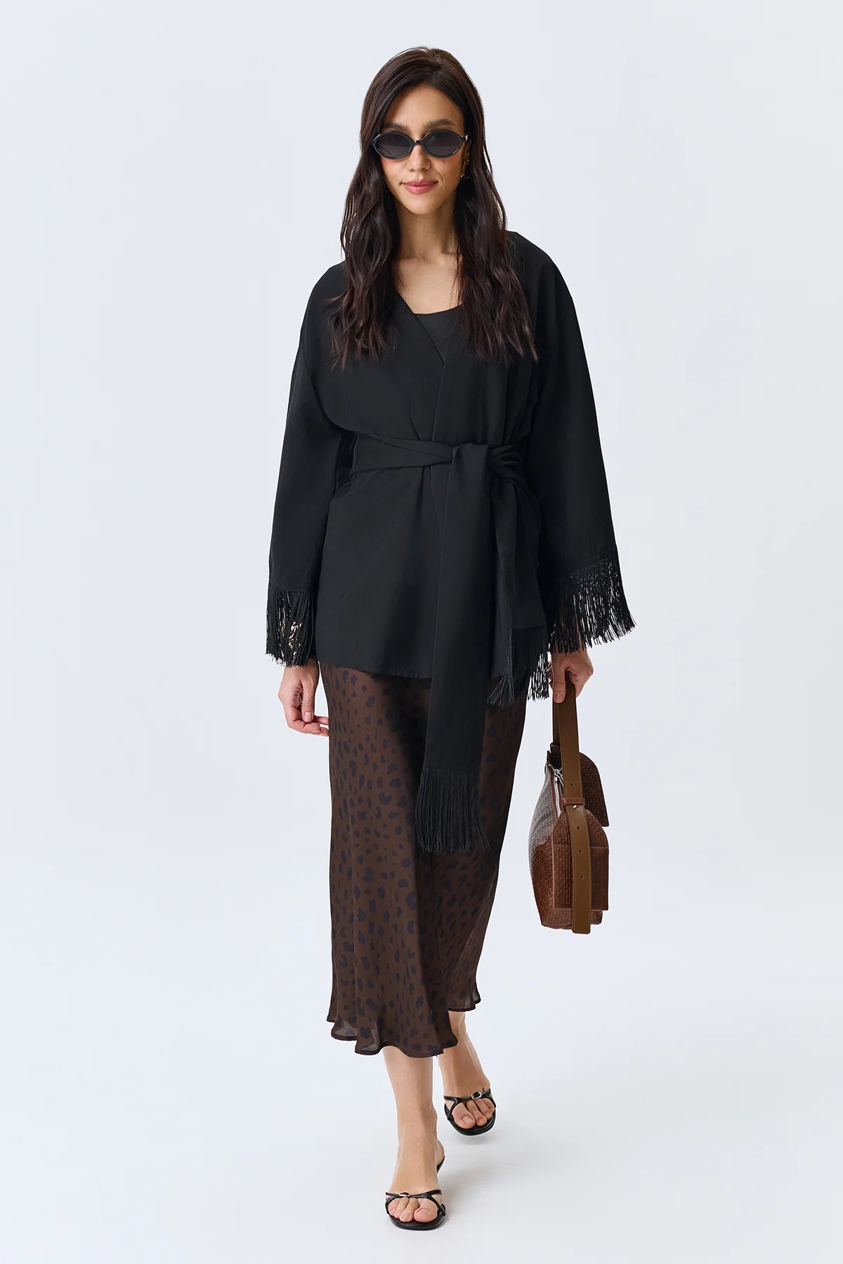 Юбка макси с анималистичным принтом, 50