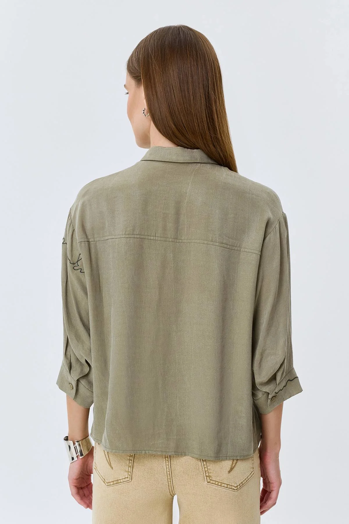 Блузка из тенселя с декором, 42