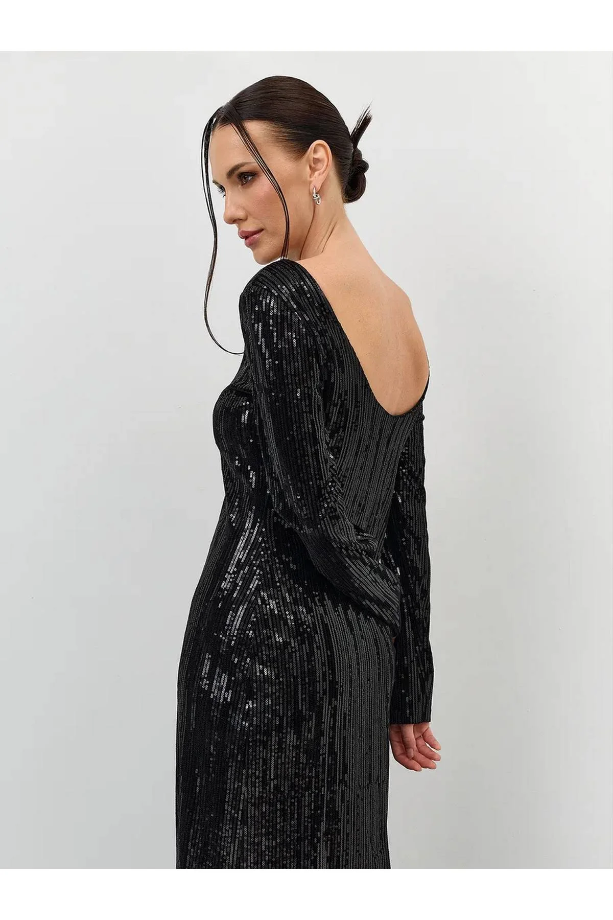 Лимитированная серия элегантное черное  вечернее платье и ремень, 52