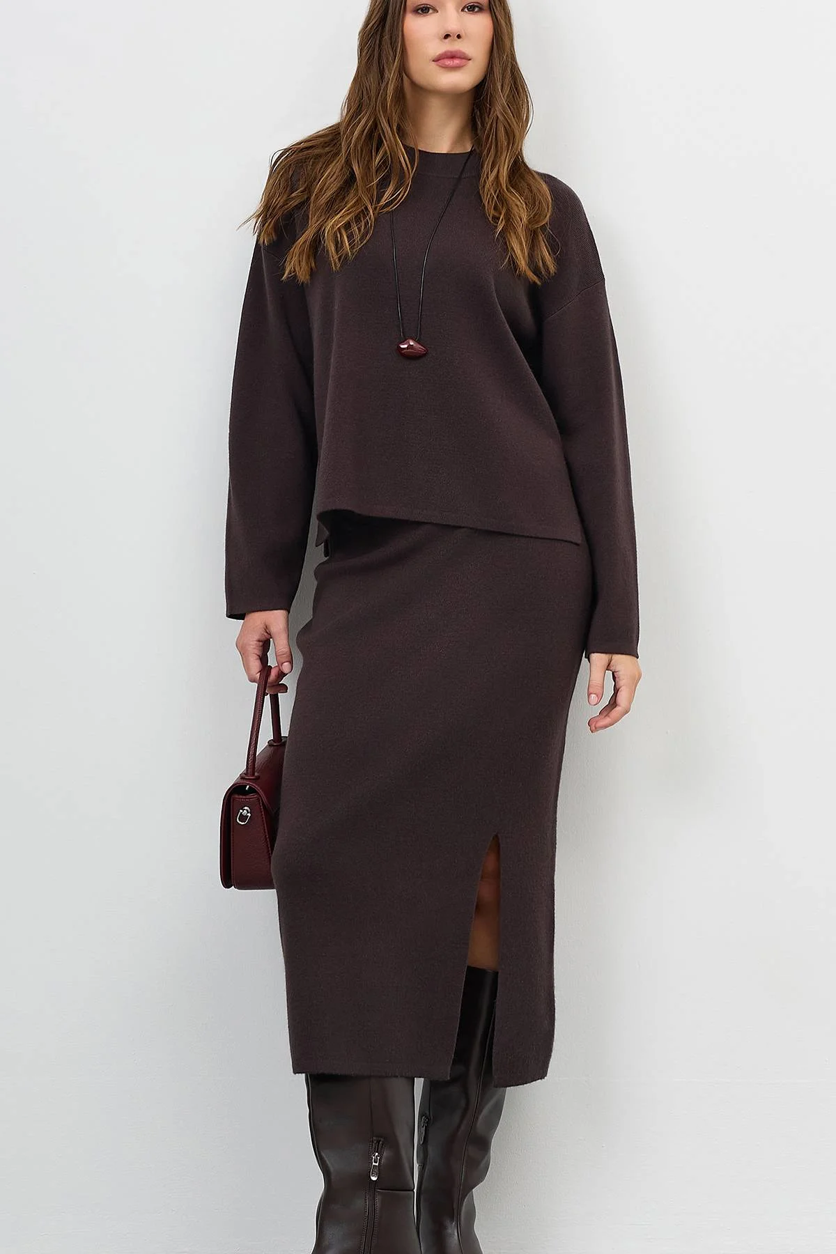 Вязаная юбка-карандаш, 48