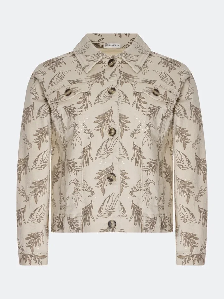 Джинсовый жакет с принтом, 44