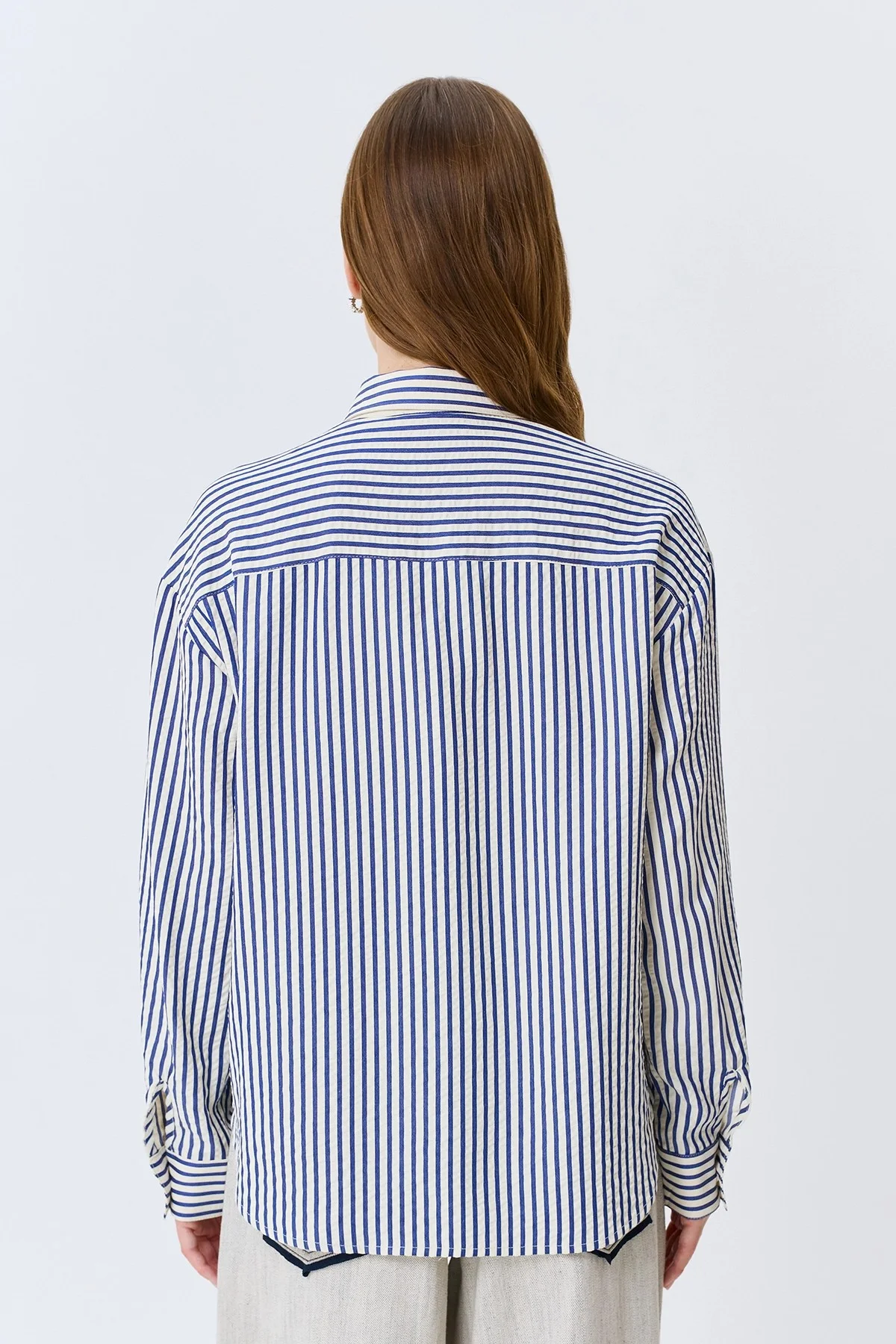 Блузка в тонкую полоску, 34